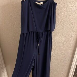 MK Michael Kors Navy Cold Shoulder Jumpsuit Size Small